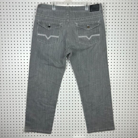 Mecca Y2K Wide Leg Denim Jean 40x30 Flap Grunge Goth Gray Streetwear Skate Baggy - Picture 1 of 8